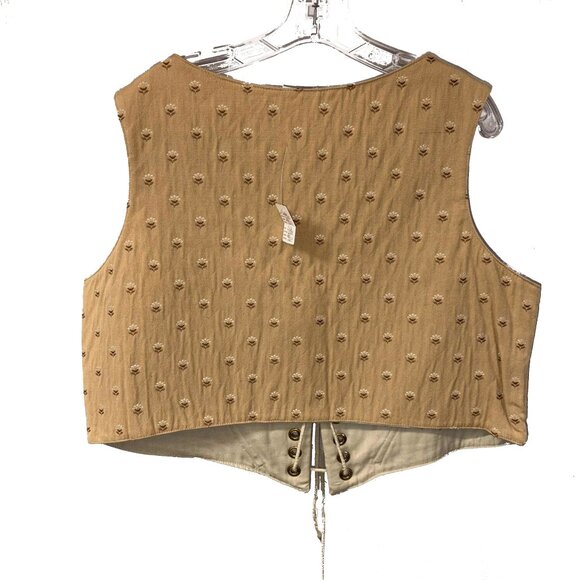 Renaissance Tan Bodice Reversible Boned New Approx. Sz 24 - Picture 2 of 5